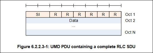 5G NR RLC UM PDU and data transfer procedure 
